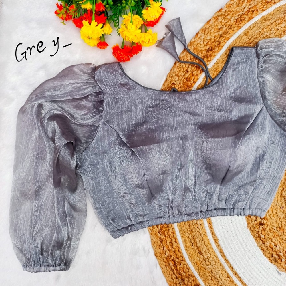 Elegant silver/ Gray Saree blouse